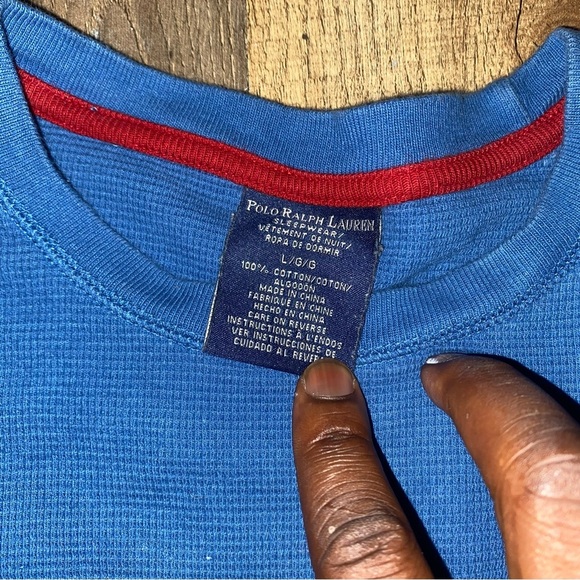 Polo by Ralph Lauren Blue Long Sleeve Tee vintage - Picture 5 of 5